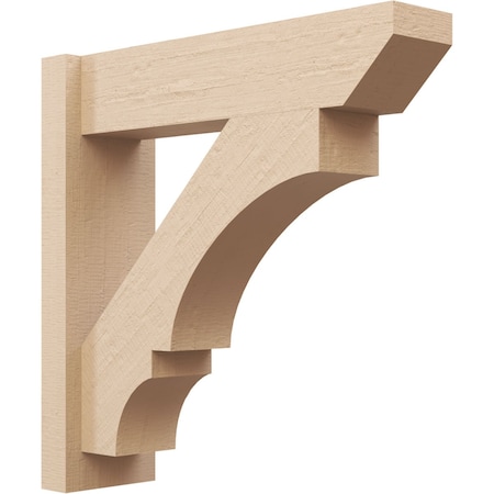 Ekena Millwork 6-in W x 22-in D x 22-in H Balboa Slat Rough Cedar Woodgrain TimberThane Outlooker, Primed Tan OUTUR060X22X22BOA24RCPR